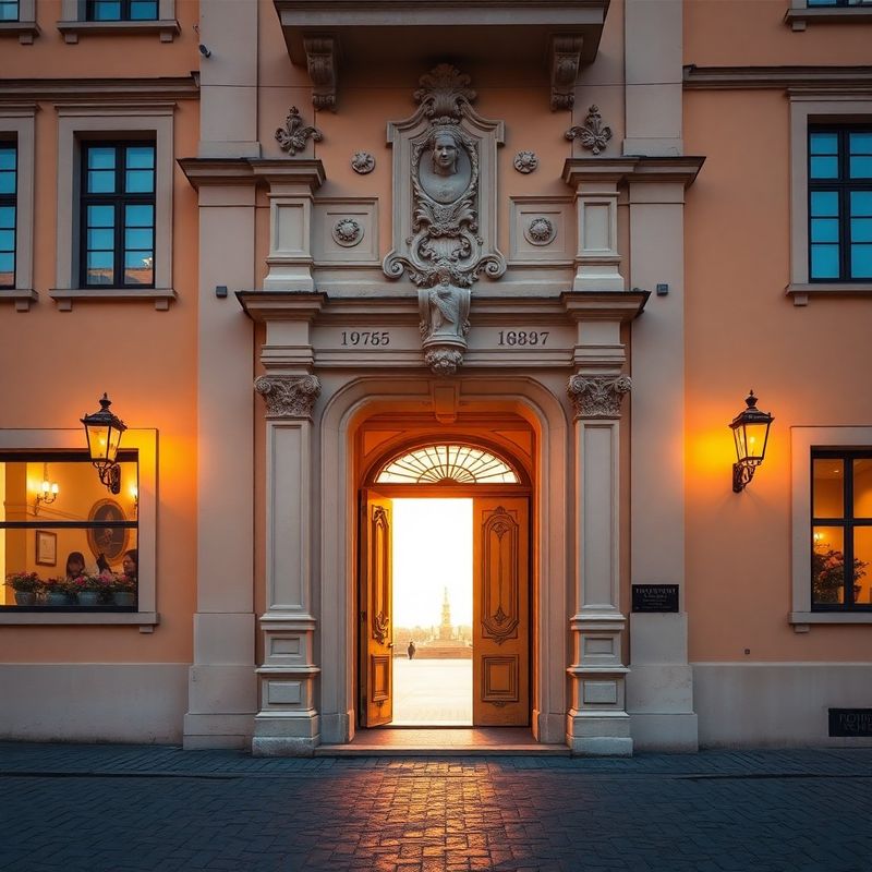 Vstupní dveře historické budovy na pardubickém náměstí